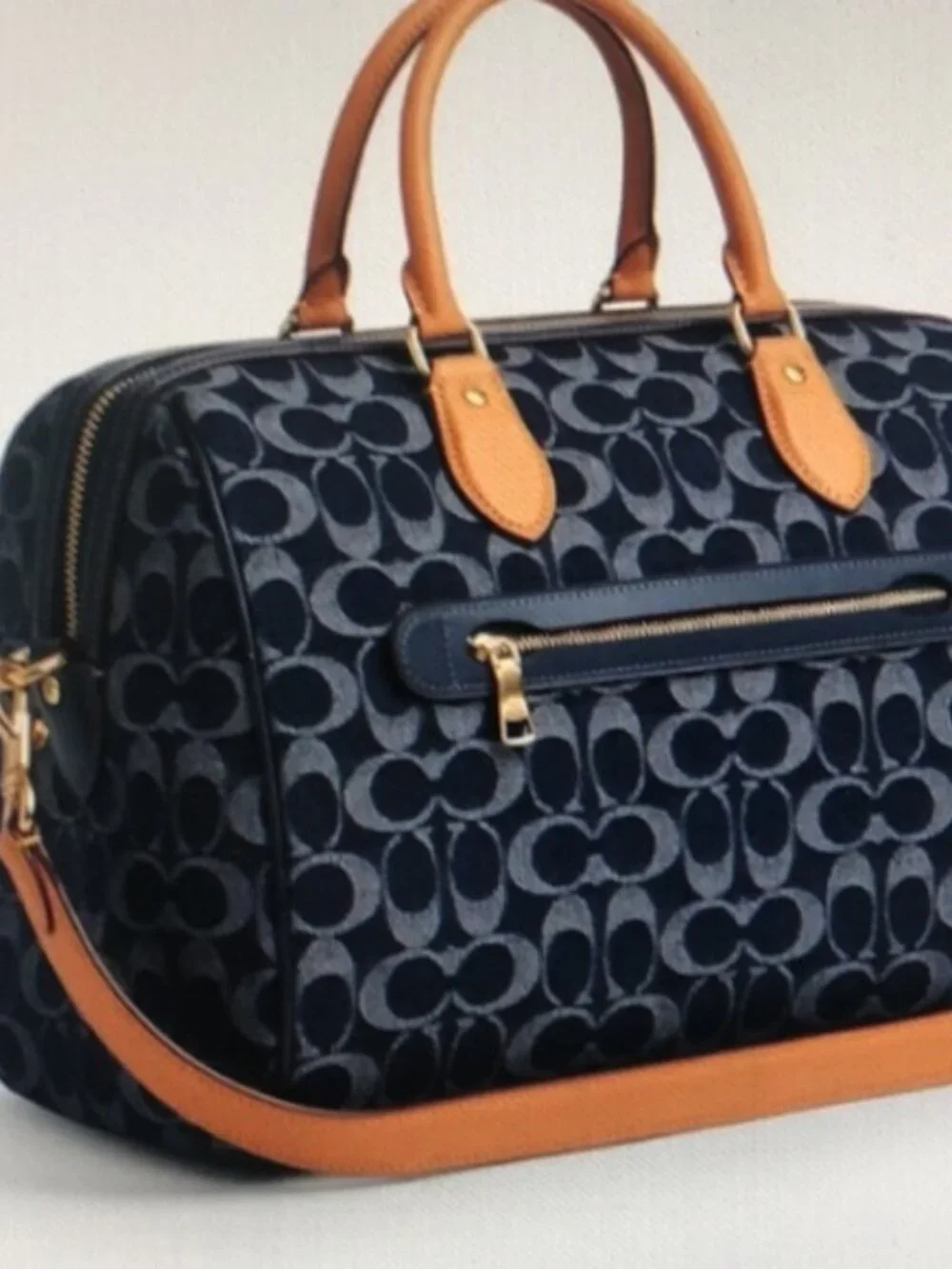 Coach Rowan Satchel Bag In Signature Denim Canvas NWT CY699 - Picture 3 of 8